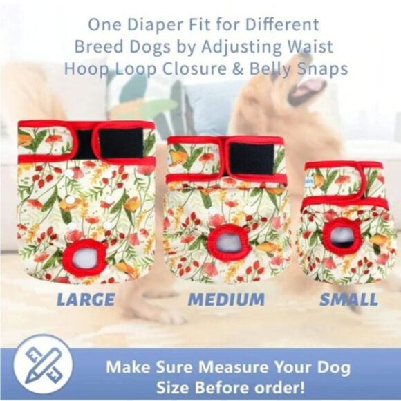 Dog Washable Diapers in floral prints - size M - New - Picture 5 of 5